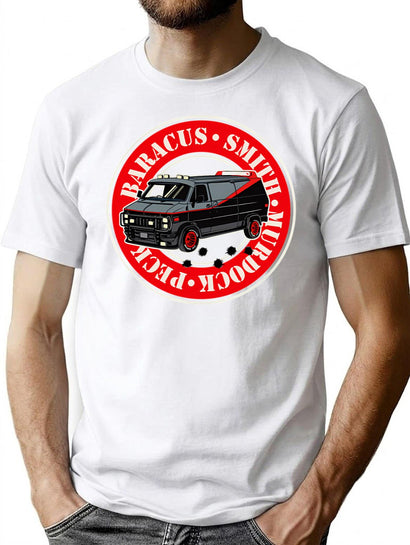 A Team Van T-Shirt for Men & Women, T-Shirts Graphic Tee - Black