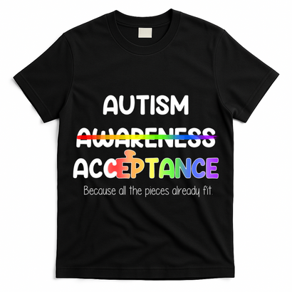 Autism Awareness Acceptance All The Pieces T-Shirt