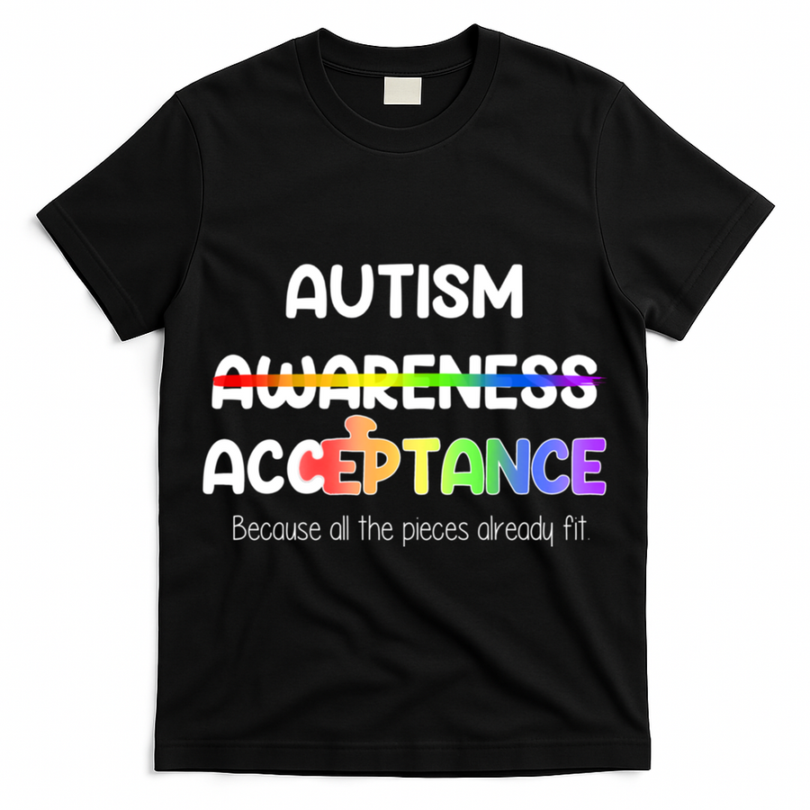 Autism Awareness Acceptance All The Pieces T-Shirt