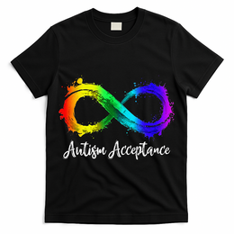 Autism Awareness Acceptance Rainbow Infinity Symbol T-Shirt