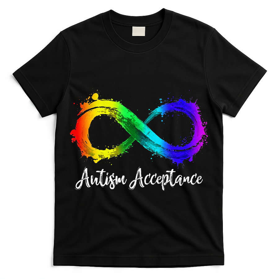 Autism Awareness Acceptance Rainbow Infinity Symbol T-Shirt
