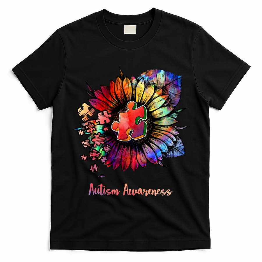 Autism Awareness Colorful Sunflower T-Shirt