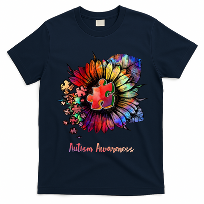 Autism Awareness Colorful Sunflower T-Shirt