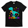 Autism Awareness Dinosaur Colorful Autism Puzzle Pieces T-Shirt