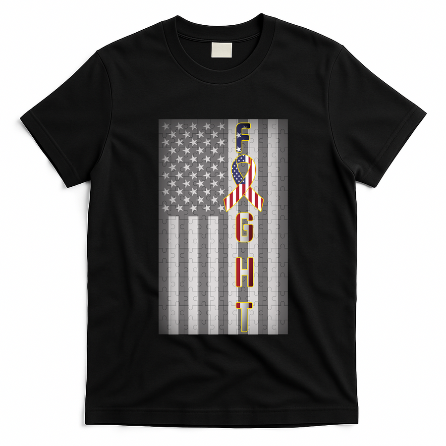 Autism Awareness American Flag T-Shirt