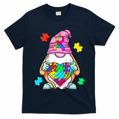 Autism Awareness Gnome Hugging Heart Acceptance T-Shirt