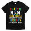 Autism Awareness Month Autism Mom Puzzle Ribbon Son Is My Hero Mother'sDay T-Shirt