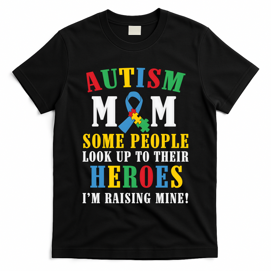 Autism Awareness Month Autism Mom Puzzle Ribbon Son Is My Hero Mother'sDay T-Shirt
