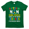 Autism Awareness Month Autism Mom Puzzle Ribbon Son Is My Hero Mother'sDay T-Shirt