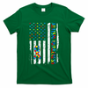 Autism Awareness Mom Dad USA flag Autistic Awareness Autism T-Shirt