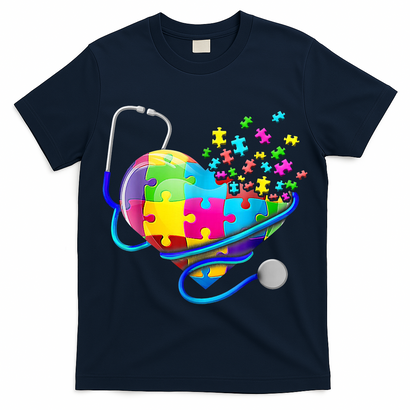 Autism Awareness Nurse Heart T-Shirt