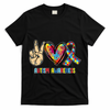 Autism Awareness Peace Love Autism T-Shirt