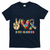 Autism Awareness Peace Love Autism T-Shirt