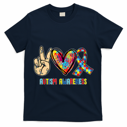 Autism Awareness Peace Love Autism T-Shirt
