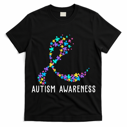 Autism Awareness Puzzle Ribbon T-Shirt