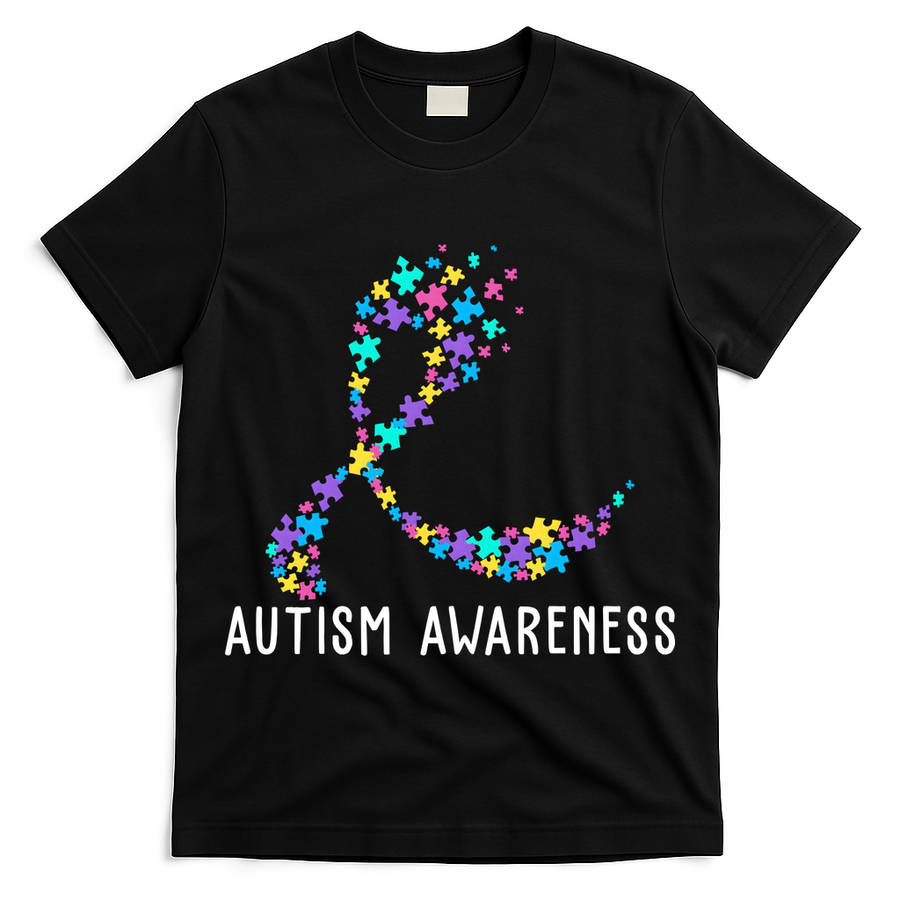 Autism Awareness Puzzle Ribbon T-Shirt