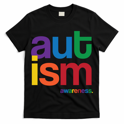 Autism Awareness Rainbow Letters T-Shirt
