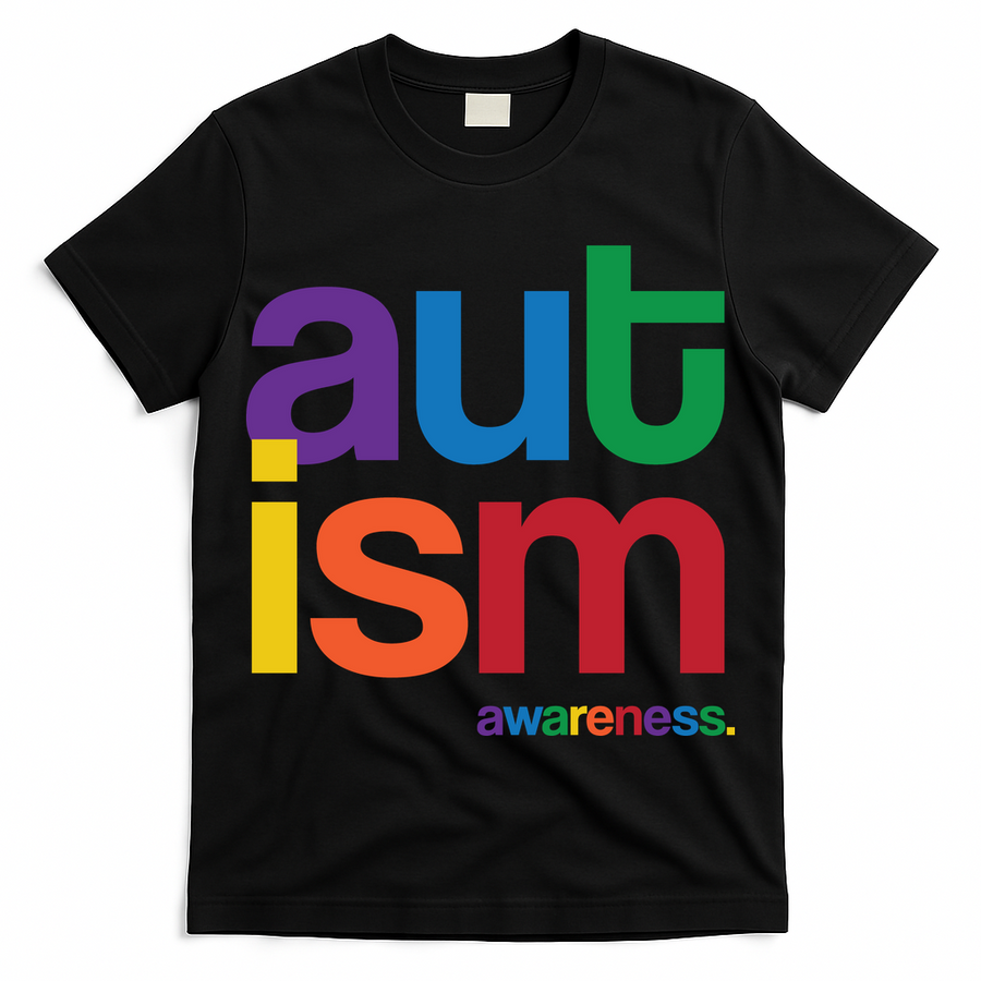 Autism Awareness Rainbow Letters T-Shirt