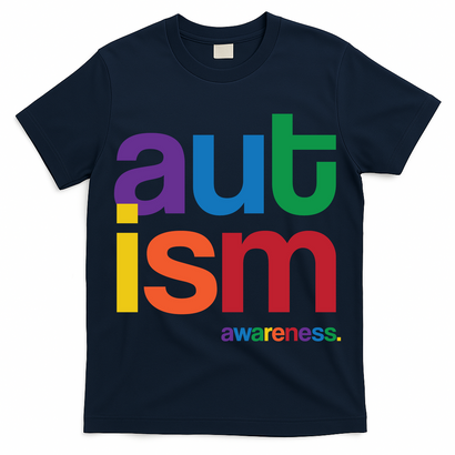 Autism Awareness Rainbow Letters T-Shirt