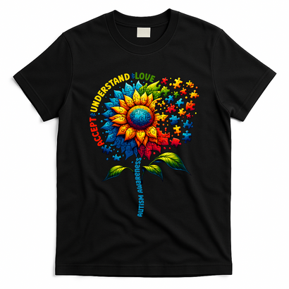 Autism Awareness Sunflower Autism Sunflower T-Shirt