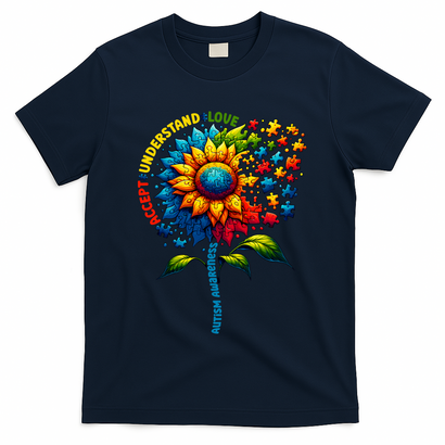 Autism Awareness Sunflower Autism Sunflower T-Shirt