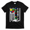 Autism Aunt US Flag T-Shirt