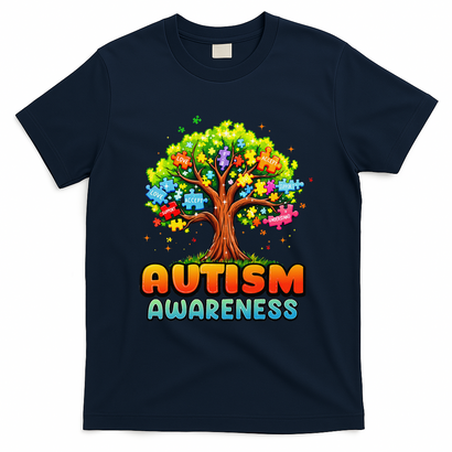 Autism Accept Understand Love Autism Awareness Tree Teacher T-Shirt