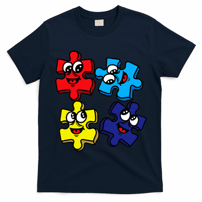 Autism Awareness With Smiling Puzzles T-Shirt