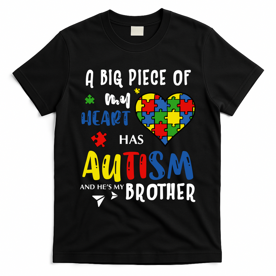 Autism Brother Heart Puzzle Autism Awareness T-Shirt