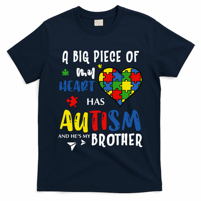 Autism Brother Heart Puzzle Autism Awareness T-Shirt