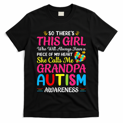 Autism Grandpa Autism Awareness Grandad Autism Motivation T-Shirt
