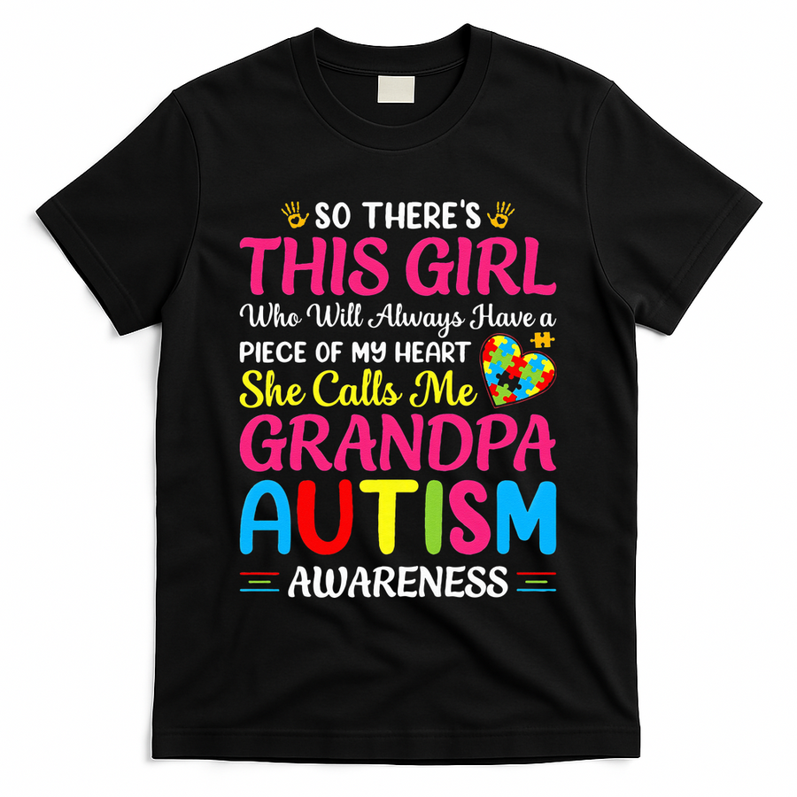 Autism Grandpa Autism Awareness Grandad Autism Motivation T-Shirt