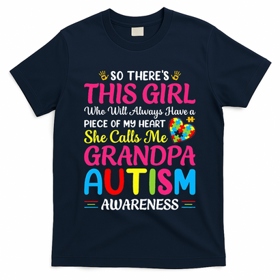 Autism Grandpa Autism Awareness Grandad Autism Motivation T-Shirt
