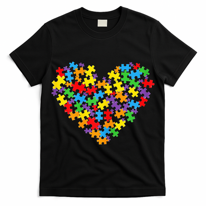 Autism Heart Autism puzzle proud Autism Mom T-Shirt
