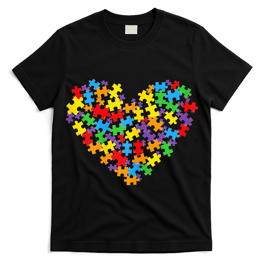 Autism Heart Autism puzzle proud Autism Mom T-Shirt