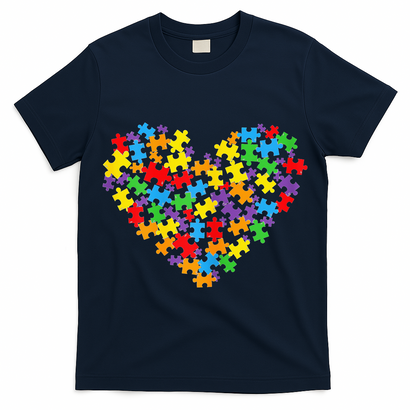 Autism Heart Autism puzzle proud Autism Mom T-Shirt
