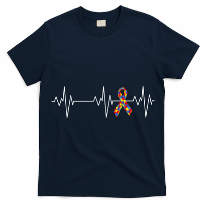 Autism Ribbon Heartbeat Pulse T-Shirt