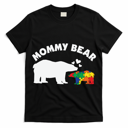 Autism Mommy Bear Autism Awareness T-Shirt