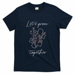 Autism Mom Let's Grow Together Puzzle Piece Autism Awareness Gift T-Shirt
