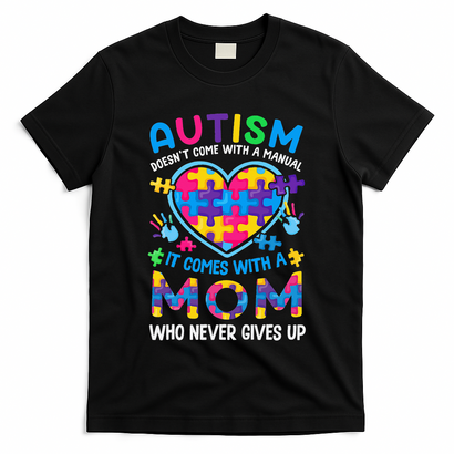 Autism Mom Puzzle Piece Autism Awareness T-Shirt