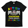 Autism Mom Raising Hero Autism Awareness Messy Bun T-Shirt