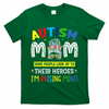 Autism Mom Raising Hero Autism Awareness Messy Bun T-Shirt