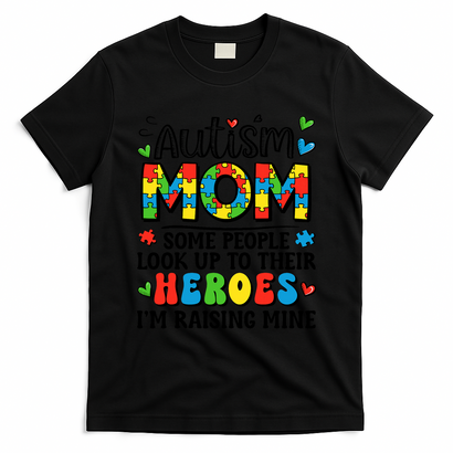 Autism Mom Raising Hero Groovy Autism Awareness   T-Shirt