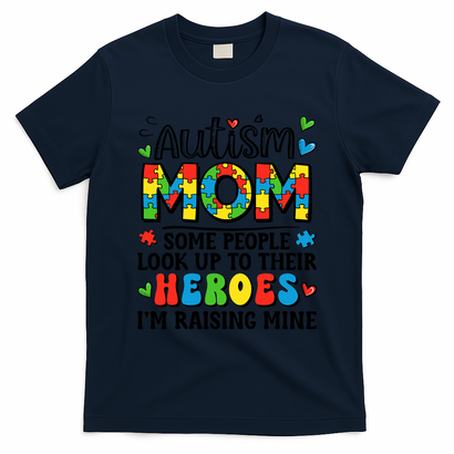 Autism Mom Raising Hero Groovy Autism Awareness   T-Shirt