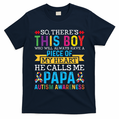 Autism Papa Autism Awareness Support Autism Motivational T-Shirt