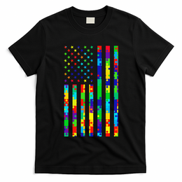 Autism Awareness Colorful Puzzle Flag T-Shirt