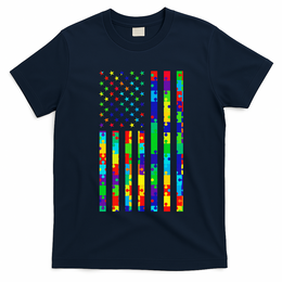 Autism Awareness Colorful Puzzle Flag T-Shirt