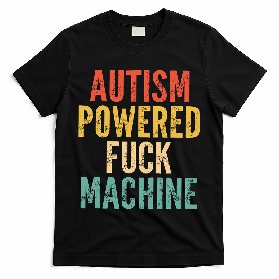 Autism Powered Fck Machine Vintage Autism Awareness T-Shirt