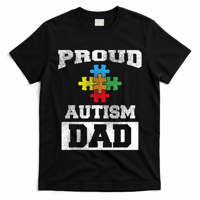Autism Puzzle Piece Flag Autism Awareness For Dad T-Shirt