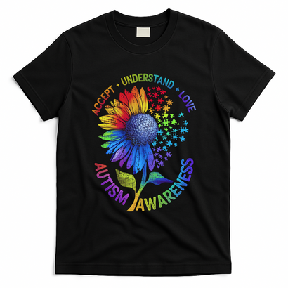 Autism Sunflower Autism Awareness Sunflower T-Shirt